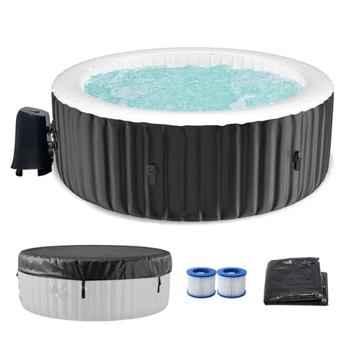 LILYPELLE 2-4 Person Inflatable Hot Tub, Large Portable Round Hot