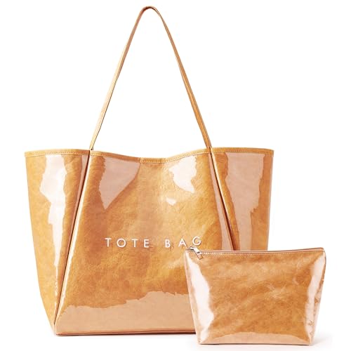 Image of KALIDI PVC Tote Women Weekender Bag Large Shopper Handbag Oversize Shoulder Travel Purse