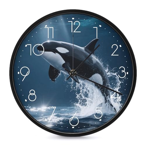 Reloj de pared analógico silencioso 10 pulgadas redondo miniatura 1