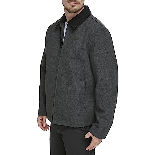 DOCKERS Men's Wool Blend Zip Up Jacket with Quilted Bib3
