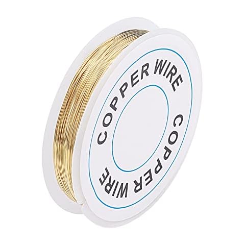 PandaHall Elite 26M 0.3mm Golden Copper Wire for Jewellery Making, Copper Craft Wire Tarnish Resistant Copper Beading Wire Gold Craft Jewelry Wire for Jewelry Making Supplies and Crafting, 28 Gauge Cover