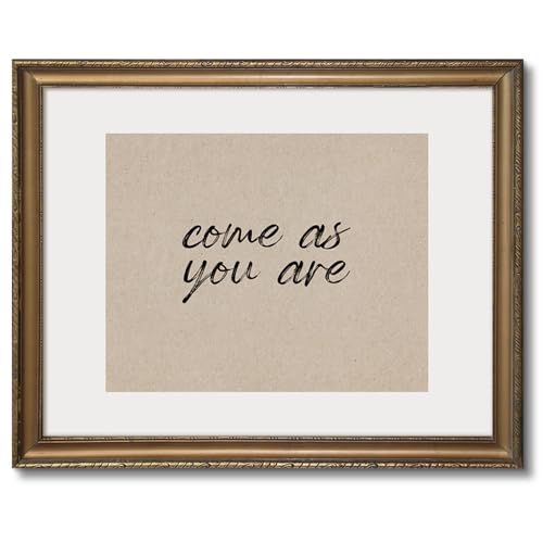 Loomarte Come as You Are Canvas Wall Art - Inspirational Quote for Home Decor, Minimalist Vintage-Style Wall Decor for Bedroom, Living Room, Office - Motivational Canvas Artwork - Unframed (8x10)