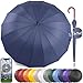 Royal Walk Ombrello Pioggia Antivento Grande 54 Pollici Ombrello Portatile Automatico Aperto Per 2 Persone Uomo Di Legno Leggero Resistente 16 Costole Golf Da Viaggio Impermeabile Robusto 120 cm immagine