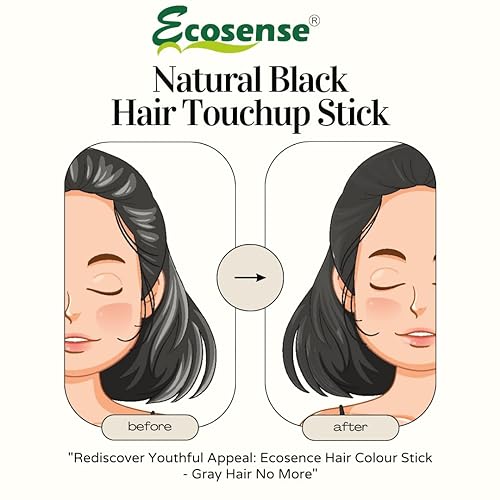 Image of Natural Black Hair Color Stick | Instant Root Touch Up for Grey Hair | Non-Toxic Temporary Hair Dye Pencil for Men & Women | Quick & Mess-Free Hair Colour Stick