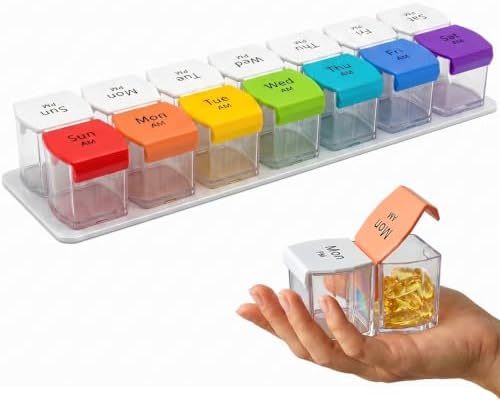 Extra Large Weekly Pill Organizer 2 Times a Day, XXL Pill Box 7 D...