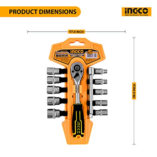 Image of INGCO 12 Pcs 1 /4 inch socket set