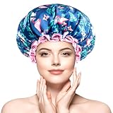 mikimini Gorros de Ducha para Mujeres, Estampado Flamenco, Medio