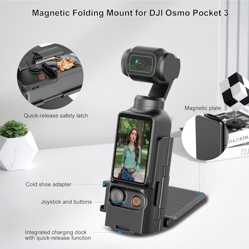 Support d'angle réglable PULUZ avec base magnétique stable pour Osmo Pocket 3