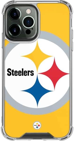Skinit Clear Phone Case Compatible with iPhone 13 Pro Max - Officially Licensed NFL Pittsburgh Steelers Large Logo Design