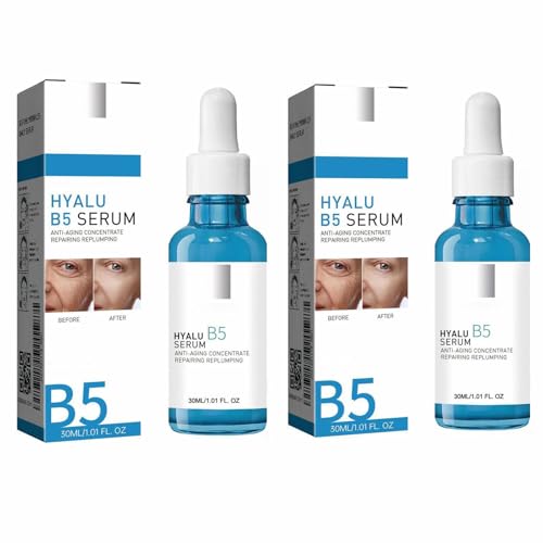 B5 Facial Essence Serum,B5 Facial Essence,Suero de Ácido Hialurónico Puro,B5 Esencia para Rostro,para Mujeres, Esencia Calmante Facial para Sérum Hidratante Antiedad Antiarrugas y Antimanchas,2x30ml