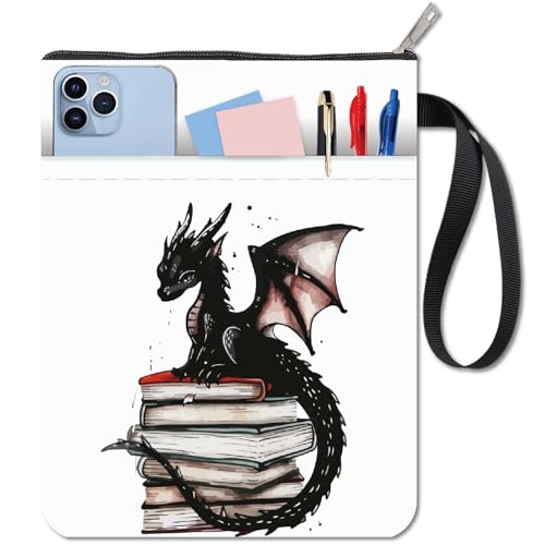 craspire Buchumschläge Mit Drachenmotiv Buchhülle Buchschutz Für Taschenbücher Waschbarer Buchumschlag Aus Stoff Mit Reißverschluss Und Zusätzlicher Hüllentasche Für Buchliebhaber Geschenke