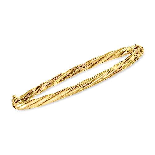 Ross-Simons Italian 4mm 18kt Gold Over Sterling Twisted Bangle Bracelet