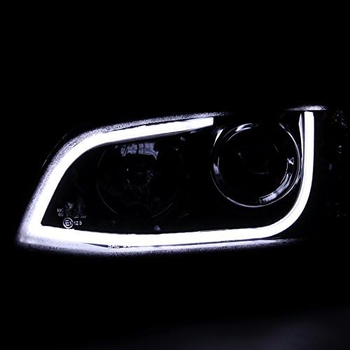 Spec-D Tuning LHP-G808G-TM Glossy Black Pontiac G8 LED DRL Strip Bar Projector Headlights Lamp