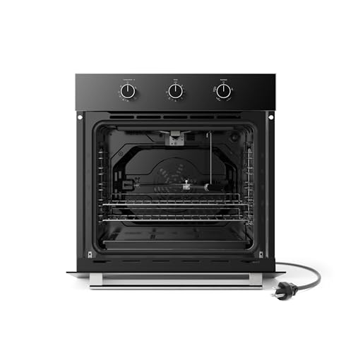 GASLAND 24 Inch Gas Wall Oven, ETL Certified Natural Gas Wall Oven, Built-in Single Wall Oven, with Bake Broil Rotisserie Functions, Timer and Convection Fan, 120V Cord Plug, Black