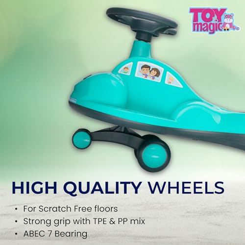 Image of ToyMagic Rideon Swing Car - Non Electric|Safe, Sturdy & Fun Ride-on Toy for Kids| Perfect for Indoor & Outdoor Adventures | Promotes Active Play|Weight Capacity Upto 75kg,Multicolor