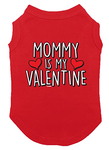 Tcombo Mommy is My Valentine Dog Shirt (Red, X-Small)
