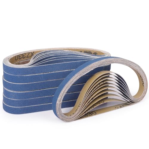 Image of 40-Piece Premium 1 /2 x 18 Inch Zirconia Sanding Belts 150 Grit | 13 x 457 MM, Heavy Duty, Long-Lasting, Wood Metal Grinding and Finishing for Mini Bandfile Belt Sander