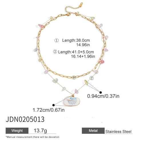 Collier de plage en pierre naturelle colorée pour l'été - 2