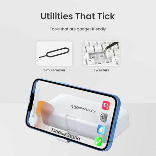 Image of Amazon Basics Clean N 19-in-1 Smart Gadget Cleaning Kit | Multi-Device Cleaner for Smartphones, Laptops, Tablets, Earbuds & Keyboards | Compact All-in-One Electronic Cleaning Tool (White)