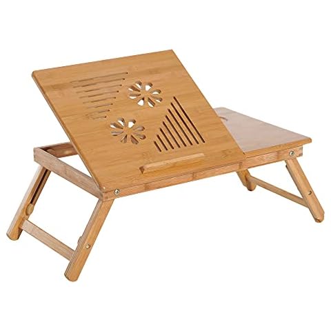 HOMCOM Adjustable Portable Laptop Desk with Drawer Cover