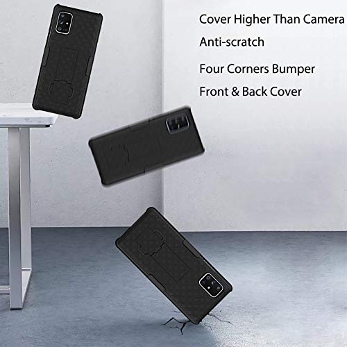 Ailiber Samsung Galaxy A71 5G Case Holster, Galaxy A71 5G Screen Protector, Swivel Belt Clip Kickstand Holder, Slim Durable Armor Shell Protective Pouch Cover For A71 5G 6.7In (Not Fit A71 4G) -Black #TOP5