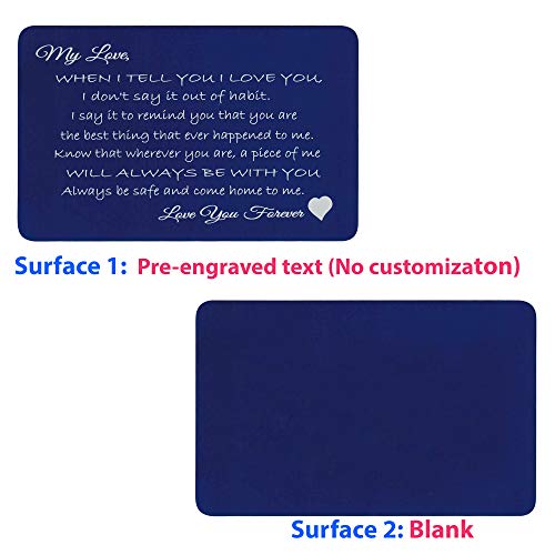 Love You Forever Personalized Photo Text Engraved Wallet Note Card Husband Wife Groom Bride Gift2