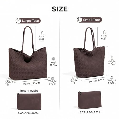 Bolso Tote tejido de gamuza para mujer con pouch miniatura 4