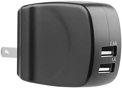 ICV Powerful 3.4a 17w Dual USB Travel Wall Charger Adapter with Smart Chip Control, Interchangeable Ac Plugs, Fit for Tablet Pc,smartphones, Cell Phones, Galaxy Tablets (Black)