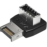 LUORNG Right Angle USB Type E Adapter USB3.1 Type E Header Converter 90 Degree Steering Elbow for Computer Motherboard (PH74A)