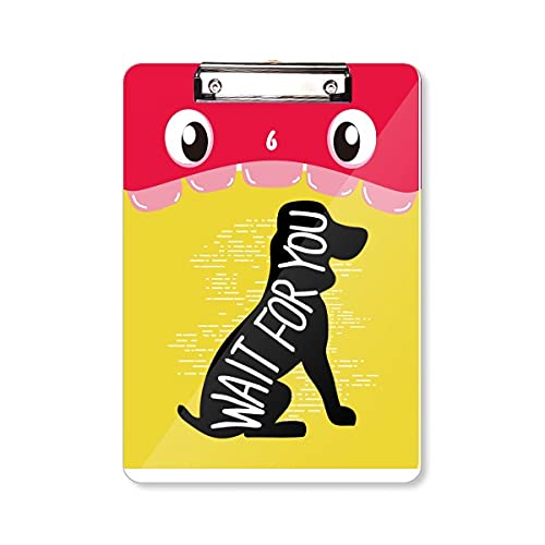 Chien noir silhouette porte-bloc A4 avec dossier plat pour apprentissage