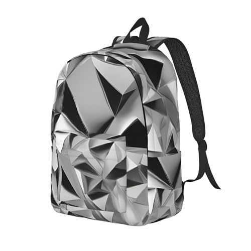 Sac à dos en toile avec impression géométrique argentée WURTON