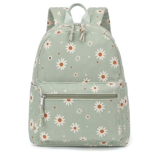 Image of Corduroy Womens Mini Backpack Girls Small Backpack Purse Fashion Casual Daypack School Bookbag (Daisy Green)