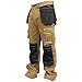 Produktbild newfacelook Herren Arbeitshose Cargohose Hose Knie Taschen Sicherheits, 34W / 32L, Khaki