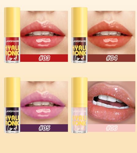 Lip Gloss Moisturizing Lip Oil with Hyaluronic Acid No-Sticky Lipgloss Care, Fruit Flavoured Big Brush Head Lip Oil For Dry Lip Glitter Shine Lip Glaze Gift for Women(06) - Image 7