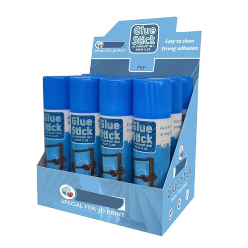 Neelabil 3D Printer Glue Sticks PVP Solid Glue Sticks Washable for Hot Bed Platform Glass Plate Easy Removing 12PCS