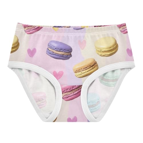 Wusikd Colorful Macarons Hearts Girls' Underwear Cotton Girls Briefs Soft Toddler Underwear 2T