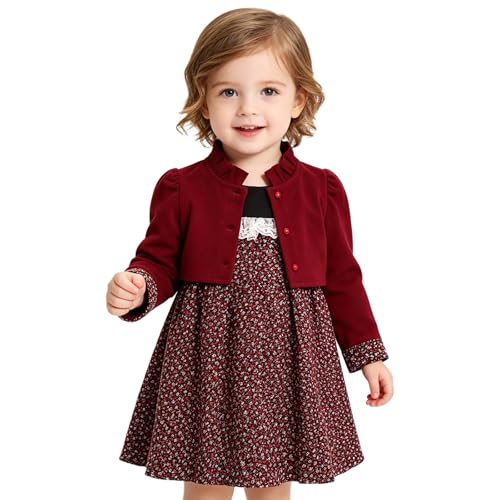 Robe avec veste d'extérieur bébé fille pour habillage facile
