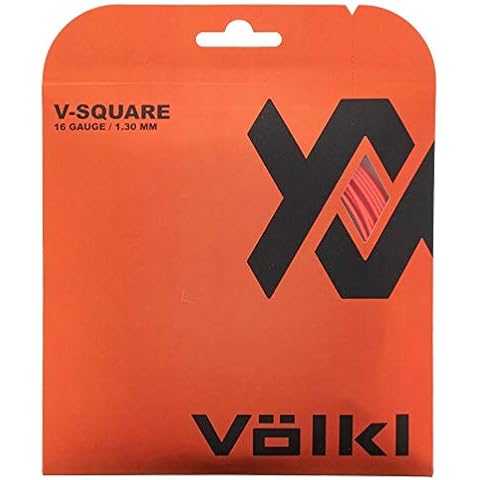 Volkl V-Square | Tennis Racquet String | Ultimate Spin & Firm Feel | Co-Polymer Square Shape (Lava, V29102_17G, Set) Cover