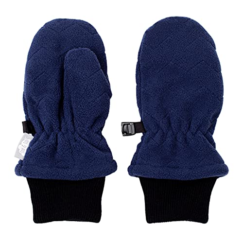 Jan & Jul Boys Girls Fleece Mittens (Navy, 6-24 Months, with Thumb)