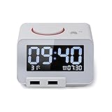 Digital Alarm Clock, Alarm Clock for Bedrooms,with Battery Backup and Snooze(White)