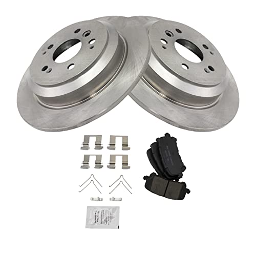 Image of TRQ Rear Ceramic Brake Pad and Rotor Set