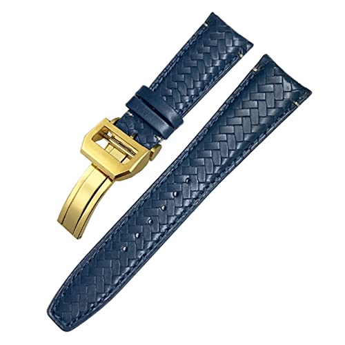 Bracelet montre cuir 21mm GUMMMY tissé vachette incurvé pour IWC Pilots 20mm 22mm