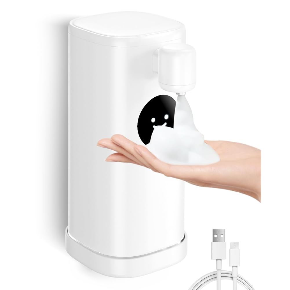 IJSDNVJNDX Automatic Foaming Hand Soap Dispenser IPX7 Waterproof, 10oz/300ml Rechargeable 20S Hand Washing Time Reminder for Home/School