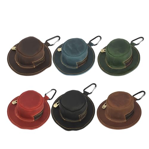 Cow Boy Hat Shaped Coin Purse Genuine Leather Zippered Change Organiser Miniature Keychain Wallet For Men Women Cowboy Hat Shaped Coin Purse4