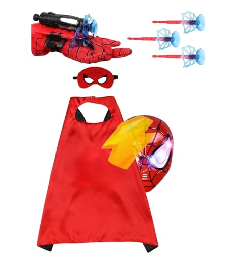 LSXLZQN Superhero Costume Masks Capes Boys,Web Shooter Super Heros Toy- Web Goves Costume Kids for...