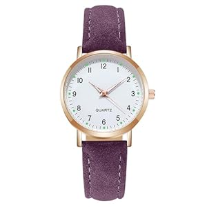 Women’s Leather Quartz Watch, Frosted Leather Strap Ladies Watches, Analog Quartz with Watches Night Light Dial, 3 Hand Quartz Watch, Premium Fashion Wrist Watch for Women Ladies Girls