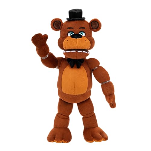 Five Nights at Freddy’s 14” Poseable Sound Freddy Fazbear Plush - 5 Sounds, 1 Song Clip, and Glow-in-The-Dark Eyes - Ages 8+