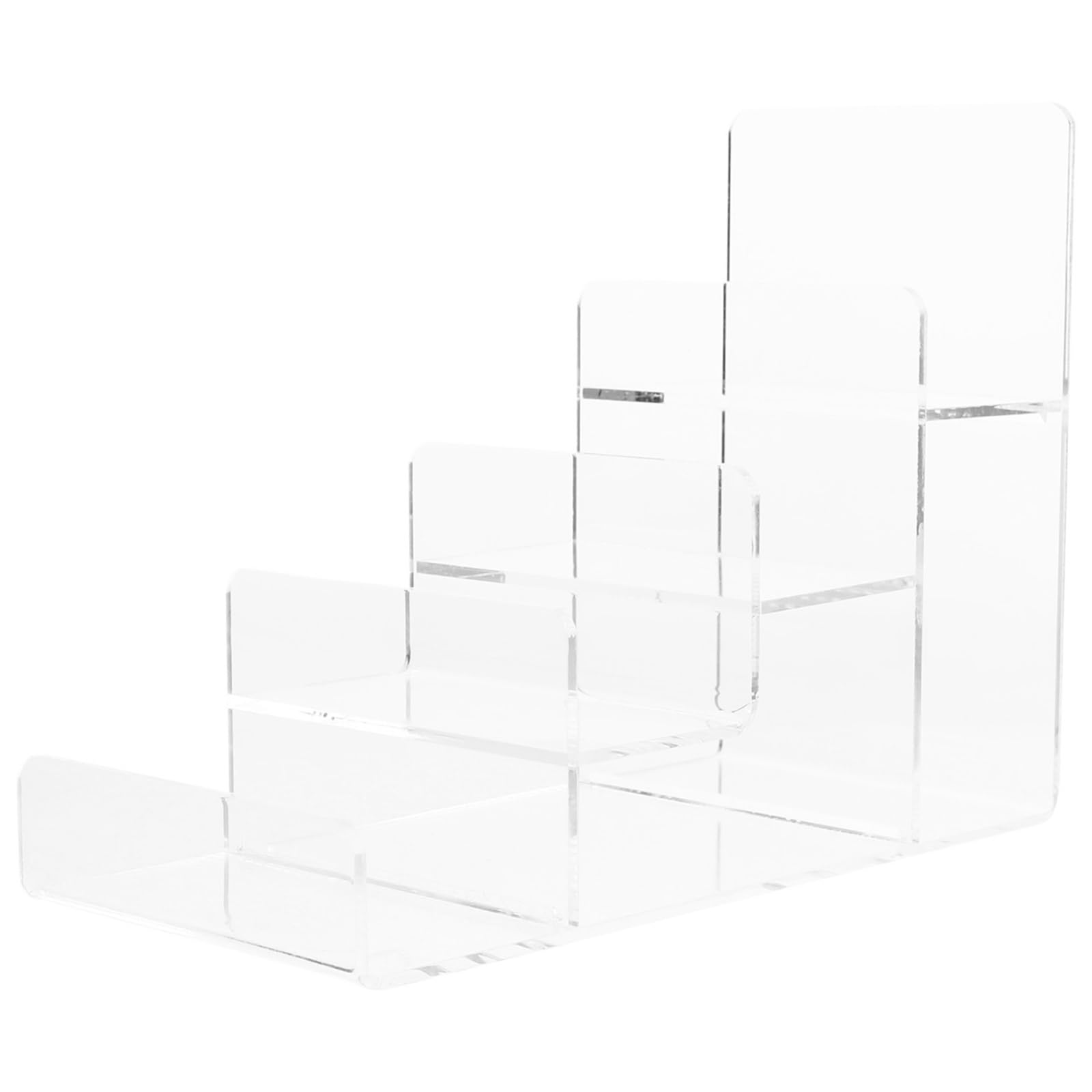Huwoyg Transparent 4 Tier Display Stand Wallet Purse Greeting Card Rack Holder Handbag Riser For Holding Brochures, Postcards, Pictures For Cards