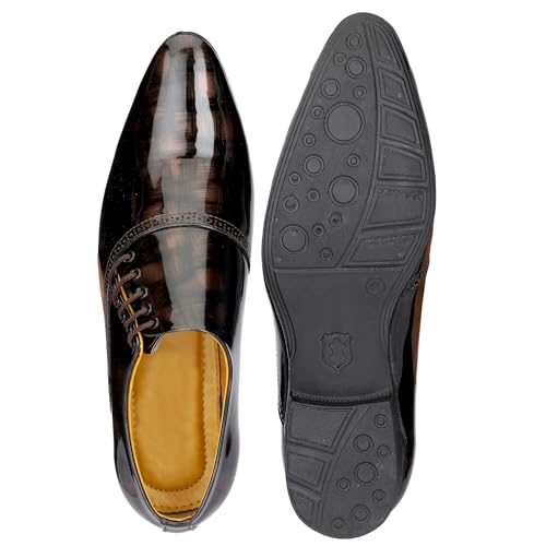 Image of GAUTAMFIT Men's Formal Classic Derby Lace-Up Formal Shoes for Office, Party,Wedding | Dress Shoes | Extra Cushioning Insole | Lightweight & Comfortable Stylish Shoes