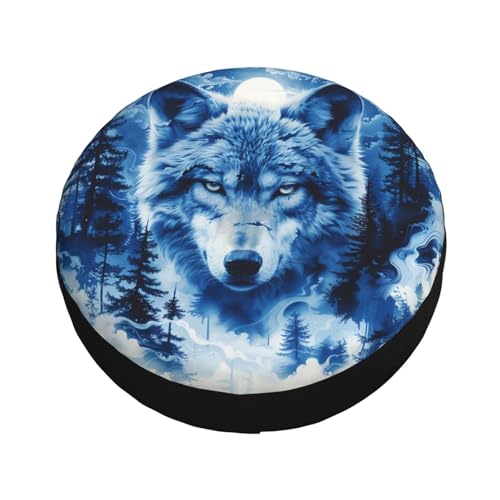 Image of Wolf Spare Tire Cover Weatherproof Universal Wheel Protectors Wheel Covers for Rv Camper Travel Trailer SUV Truck 17 Inch